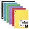 Mead Spiral Notebooks, 6 Pack, 1 Subject, College Ruled Paper, 7-1/2" x 10-1/2", 70 Sheets per Notebook, Color Will Vary (73065) Primary Colors 35 71E63cYH9S