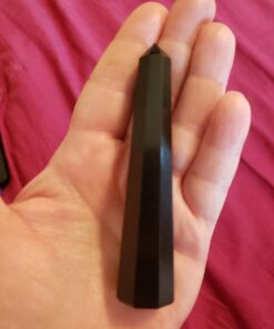 Jet Black Tourmaline Healing Tower Crystal Obelisk Meditation Protection Evil Energy Positivity Agate Approx 3 inch Long Black 34 71E7JJyAkCL