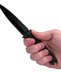 Kershaw Secret Agent (4007); Concealable Boot Knife with Strong Single Edge 4.4 Inch 8Cr13MoV Steel Blade; Arrives with Dual Carry Molded Sheath and Stealthy Non-Reflective Black Oxide Finish, 3 OZ 31 71E7WnwZMqL