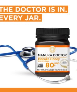 MANUKA DOCTOR - MGO 80+ Manuka Honey Multifloral, 100% Pure New Zealand Honey. Certified. Guaranteed. RAW. Non-GMO (8.75oz) Multifloral MGO 80 8.75 Ounce 18 71E7wP5 7TL