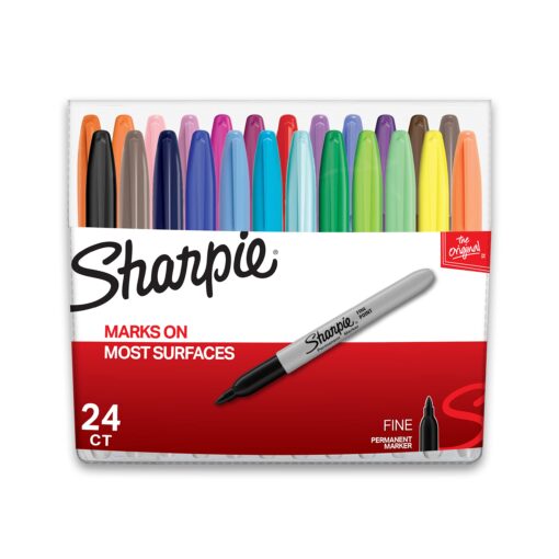 Sharpie 75846 Permanent Markers, Fine Point, Assorted Colors, 24-Count 24 Count (Pack of 1)