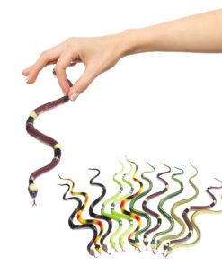 Fun Central 12-Pack Realistic Rubber Snakes - 14-Inch Flexible Prank Props, Party Favors, Halloween Décor, Garden Protection - Hilarious Fun for Kids & Adults, Assorted Styles 22 71E9FMY51LS