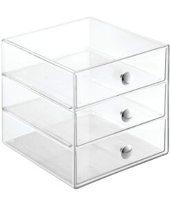 iDesign BPA-Free Plastic 3-Drawer Vanity Organizer - 6.5" x 6.5" x 6.5", Clear 32 71E9RFZbywL