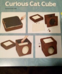 MidWest Homes for Pets 137-BR 'The Original' Curious Cat Cube, Cat House / Cat Condo in Brown Faux Suede & Synthetic Sheepskin Brown Single Story 48 71E9nWKs6bL 3