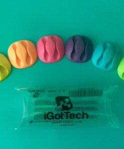 iGotTech Cable Clips and Cord Management System 6 Pack of Dual Slotted Adhesive Desktop Cable Organizers | Phone & Computer Wire Holder (Multicolor) Multicolored 51 71EAke1zwCL 1