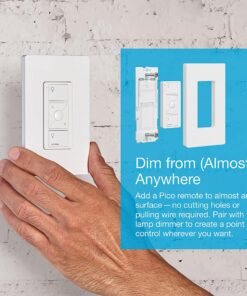 Lutron Caseta Single-Pole/3-Way Smart Lighting Lamp Dimmer and Remote Kit | P-PKG1P-WH | White 29 71EAm6FYx6L