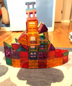 Playmags 150-Piece Magnetic Tiles Building Set – 3D Magnet Building Blocks, Creative Imagination, Inspirational, Educational STEM Toys for Kids with 1 Car Single 63 71ECdqFwPRL