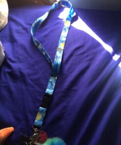 Vincent Van Gogh The Starry Night Print Lanyard with PU Leather ID Badge Holder Wallet with 3 Card Pockets, Safety Breakaway Clip & Matching Note Card. Gift of Carabiner Keychain Flashlight. Breakaway + Keychain Light 32 71EClTZ3Y7L