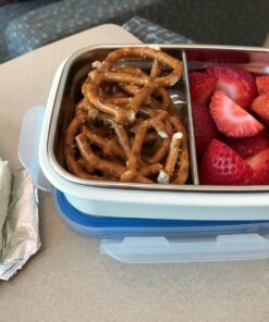 Innobaby Keepin' Fresh Stainless Steel Divided Bento Snack Box with Lid for Kids and Toddlers BPA Free, 11 oz., Blue 26 71EDovKtOjL