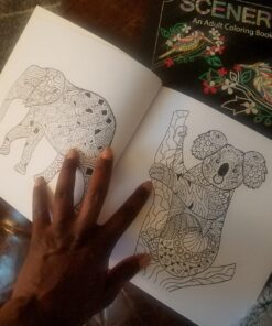 Adult Coloring Books Set - 3 for Grownups 120 Unique Animals, Scenery & Mandalas Designs. Adults Relaxation. 53 71EELJ2jYYL