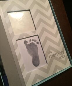 Pearhead First 5 Years Chevron Baby Memory Book, Clean-Touch Baby Safe Ink Pad for Baby’s Handprint or Baby’s Footprint, Gender Neutral Baby Milestone And Pregnancy Book, Gray Gray Chevron Babybook 47 71EEaQZGRL