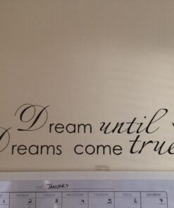 Picniva Black 5'' X 24'' Dream Until Your Dreams Come True Wall Famous PVC Wall Sticker Decal Quote Art Vinyl 5'' X 24'' 17 71EFiJzh6RL