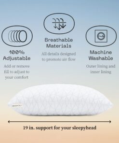 Coop Home Goods Toddler Pillow, Soft, Breathable & Washable Mini Bed Pillows for Kids, Adjustable Pillow with Premium Memory Foam for Neck, Knee & Back Support, CertiPUR-US/GREENGUARD Gold, 19" x 13" White 26 71EFut89m8L 2
