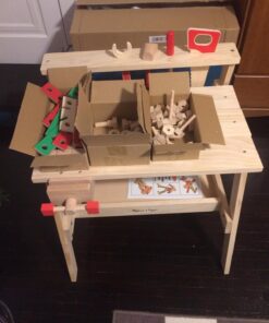 Melissa & Doug Solid Wood Project Workbench Play Building Set - STEAM Toy, Wooden Kids Work Bench, Toy Tool Bench 40 71EG ppsdKL