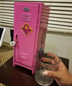 Schylling Girls Talk Pink Mini Locker - 11.25" Decorative Metal Storage Locker with 17 Mix-and-Match Magnets, Lock, and Keys - Ages 4-12 12 71EHBQWsRLL