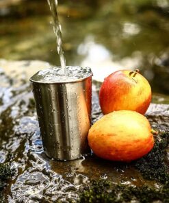 Alternative view of Stainless Steel Cups 10 oz Tumbler (4 Pack) - Premium Metal Drinking Glasses | Stackable Durable Cup (10 oz) 10 oz - Steel