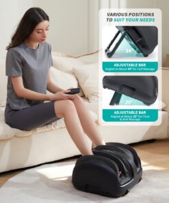Nekteck Foot Shiatsu Massager, Calf Massage with Heat Therapy, Deep Kneading, Vibration, Compression Leg Massager for Home and Office Use Black (Remote Control) Black - With Remote 25 71EI5JYp tL