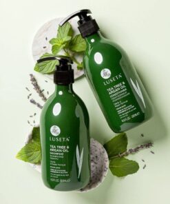 Luseta Tea Tree Shampoo and Conditioner Set with Argan Oil for Oily Hair Clarifying, Fighting Dandruff Sulfate Paraben Free for Men and Women 2x16.9oz 16.9 Fl Oz (Pack of 2) 30 71EIcwegkhL