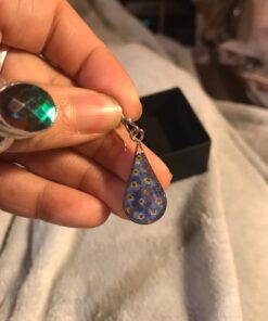 Amazon Collection Sterling Silver Pressed Flower Teardrop Earrings Blue 27 71EIlJKhL