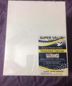 U.S. Art Supply 8 x 10 inch Stretched Canvas Super Value 10-Pack - Triple Primed Professional Artist Quality White Blank 5/8" Profile, 100% Cotton, Heavy-Weight Gesso - Acrylic Pouring, Oil Painting 8" x 10" 43 71EJsPkPLL