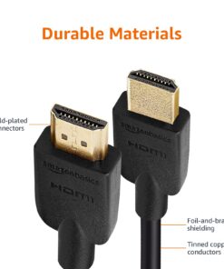 Amazon Basics 2-Pack HDMI Cable, 18Gbps High-Speed, 4K@60Hz, 2160p, Ethernet Ready, 6 Foot, Black 6 Feet 26 71EKeDde4LL