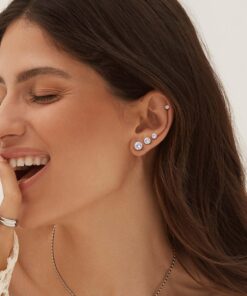 Jstyle Stud Earrings for Women Mens Stainless Steel Earrings, 3-8mm Round Cubic Zirconia Earrings Studs Ear Piercing Jewelry Set Silver Tone 22 71EKl3SQvdL