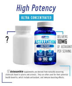 WeLikeVitamins Astaxanthin 10mg Softgel - Highly Potent Organic Astaxanthin Supplements From Haematococcus Pluvialis - Improves Eye, Joint, Skin Health & Energy Levels - 180 Servings, 6 Month Supply 12 71ELAsrNM3L