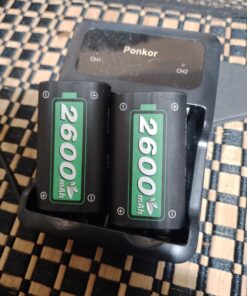 Ponkor Rechargeable Battery Packs for Xbox Series X|S/Xbox One, 2x2600mAh Batteries with High-Speed Charging Station for Xbox One S/Xbox One X/Xbox One Elite Controller 37 71EMh2jEd L