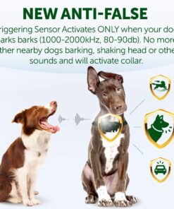 UPGRADED Q6 Rechargeable Bark Collar - Smart Barking Detection Module w/Triple Stop Anti-False Modes: Beep/Vibration/Shock for Small, Medium, Large Dogs & Breeds - IPx7 Waterproof (15-120 LBS) 31 71EMrMzOaIL