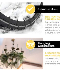 10 Inch Zip Ties Heavy Duty by Strong Ties - 150 Cable Ties Per Pack - Black Zip Ties 50lb Tensile Strength - All Weather UV Resistant, Indoor or Outdoor 10 Inch 9 71ENDZ uE5L