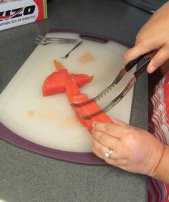 Alternative view of Kizo Stainless Steel Watermelon Slicer/Corer and Serving Tongs with Long Grip Handle and Set of 4 Fruit Forks