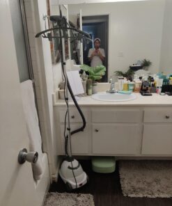 Pure Enrichment® PureSteam™ XL Standing Steamer with Garment Hanger - Heats in 45 Seconds with 0.5-Gallon Water Tank for 1 Hour Continuous Steaming - Includes Fabric Brush and Easy-roll Wheels 36 71EO1zsnlrL