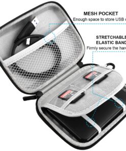 Lacdo Hard Drive Carrying Case for Western Digital WD Elements/WD My Passport/WD My Passport Ultra Portable External Hard Drive HDD 1TB 2TB 4TB 5TB USB 3.0 Protective Storage Travel Bag, Black 45 71EO759sN4L