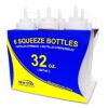 New Star Foodservice 26269 Squeeze Bottles Plastic, Wide Mouth with Caps, 32 oz, Clear, Pack of 6 32 oz 6-Pack 12 71EOP3MjALL