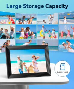 Frameo 10.1" WiFi Digital Picture Frame, Smart Digital Photo Frame with 16GB Storage, 1280x800 IPS HD Touch Screen, Auto-Rotate, Easy Setup to Share Photos or Videos Remotely via App from Anywhere HD 10.1 inch 31 71EP6 MyiyL