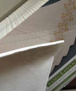 Disposable Guest Bathroom Hand Towels - Gold Floral Design - Linen-Feel Disposable Paper Towels, Cloth-Like Texture, Single-Use, Perfect Size: 12x17” Unfolded & 8.5x4” Folded - Box of 100 by SimuLinen 12" x 17" 34 71EQ18HmkL