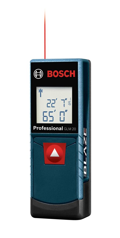 BOSCH GLM20 Blaze 65ft Laser Distance Measure With Real Time Measuring,Blue 65 FT