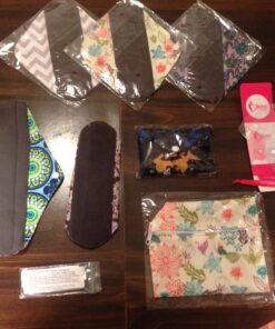 8 Pieces Menstrual Set 6 of Cloth Pads + 1 of Moon Cup + 1 of Mini Wet Bag (SMALL for women who haven't previously given birth vaginally., Blue) 22 71EQkX5IvPL