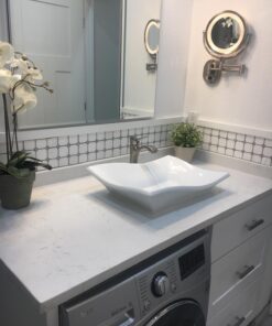 Bathroom White Ceramic Porcelain Vessel Vanity Sink 7459 +FREE Pop Up Drain White -7459 29 71EUXW14sWL
