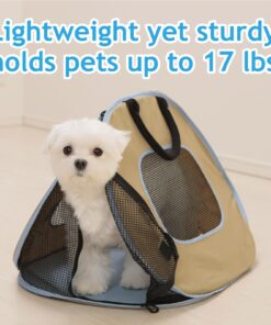 Necoichi Portable Stress Free Cage Carrier and Litter Box, Indoor & Outdoor, Travel (Beige, Carrier) Beige 26 71EVgDwWprL