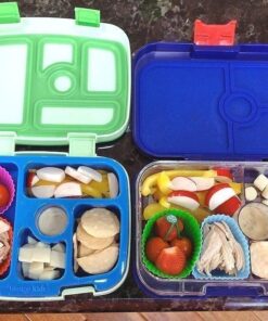 Bentgo® Kids Bento-Style 5-Compartment Lunch Box - Ideal Portion Sizes for Ages 3 to 7 - Leak-Proof, Drop-Proof, Dishwasher Safe, BPA-Free, & Made with Food-Safe Materials (Blue) Blue 27 71EWUAuAPHL