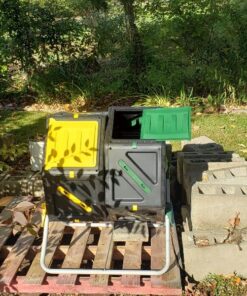 Dual Chamber Compost Tumbler – Easy-Turn, Fast-Working System – All-Season, Heavy-Duty, High Volume Composter with 2 Sliding Doors - (2 – 18.5gallon /70 Liter) 28 71EYDwFfLlL