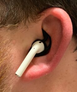 EarBuddyz 2.0 Ear Hooks and Covers Accessories Compatible with Apple AirPods 1 & 2 or EarPods Headphones/Earphones/Earbuds (3 Pairs) (Black) Black 47 71Ea hiY8nL