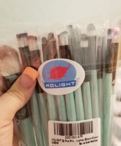 KOLIGHT® 20 Pcs Pro Makeup Set Powder Foundation Eyeshadow Eyeliner Lip Cosmetic Brushes (Black+Green) Black+Green 32 71EaLSXdM4L