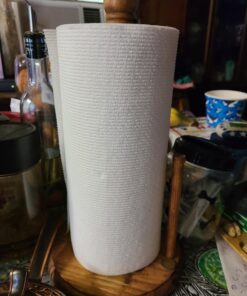 Home Basics Pine Countertop Paper Towel Holder Rustic Kitchen Paper Towels Holder | with Tear-Arm and Rounded Base for Stability 20 71EaNUR9BDL