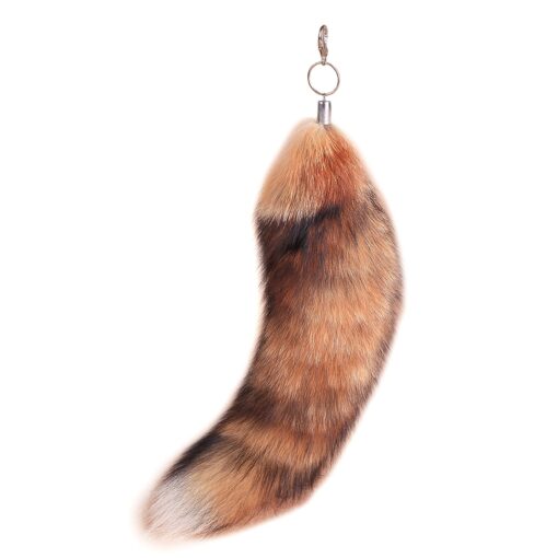 URSFUR Real Canadian Red Fox Tail Fur Keychain Alopex Lagopus Cosplay Toy Car Bag Charm Pendant Cosplay Toy Key Chain Ring Tassel Keyring