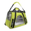 Paws & Pals Airline Approved Pet Carrier - Soft-Sided Carriers for Small Medium Cats and Dogs Air-Plane Travel On-Board Under Seat Carrying Bag with Fleece Bolster Bed for Kitten Cat Puppy Dog Taxi Green