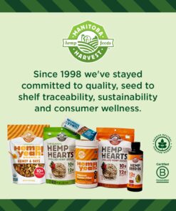 Organic Hemp Hearts, 12oz; 10g Plant Based Protein and 12g Omega 3 & 6 per Srv | Smoothies, yogurt & salad | Non-GMO, Vegan, Keto, Paleo, Gluten Free | Manitoba Harvest 12 Ounce (Pack of 1) 22 71EcNv09hLL