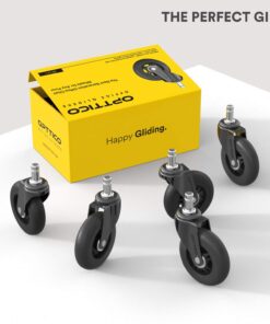 Office Chair Wheels Replacement Set of 5 - NO MORE CHAIR MATS - Office Chair Casters for HARDWOOD FLOORS - Smooth Rolling, Soft Rubber Desk Chair Wheels, Rollerblade Style Computer Chair Caster Wheels 21 71EdJk1kAEL