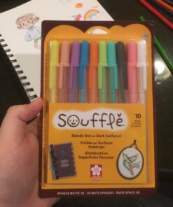SAKURA 3D Soufflé Pen - 3-D Pen for Lettering, Drawing, Line Borders, Ornaments, & More - Opaque White and Pastel Ink Colors - 10 Pack Souffle 10 Count (Pack of 1) 49 71EdYQGaDoL